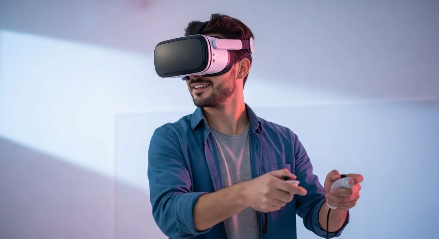 Persona con gafas de realidad virtual