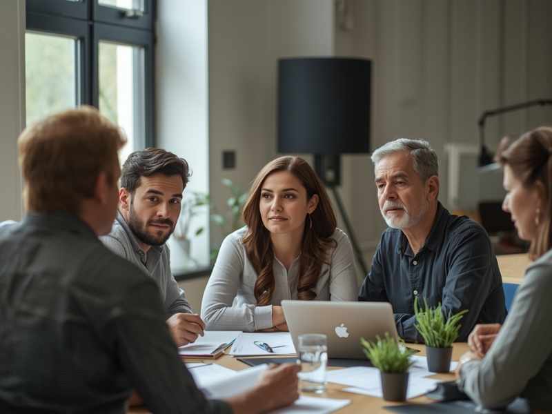 Integrantes de una empresa familiar trabajando en confianza interna empresarial y continuidad generacional.