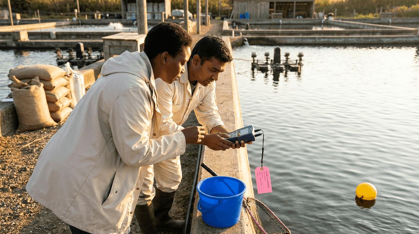 Monitoreo de la calidad del agua en estanques para una acuicultura sostenible en Guatemala.